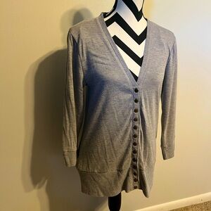 Light Heather Gray 3/4 Sleeve Cardigan Size XL